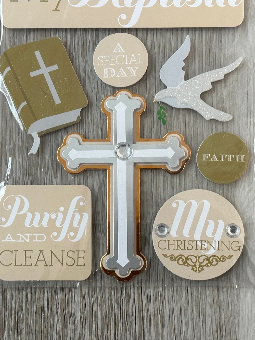 NWT Me & My Big Ideas Soft Spoken Baptism Christening Stickers Embellishments